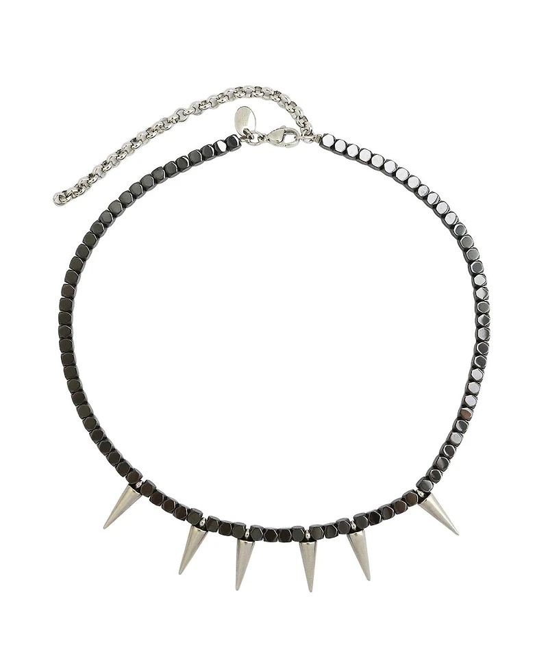 Beaded Spike Necklace / Hematite