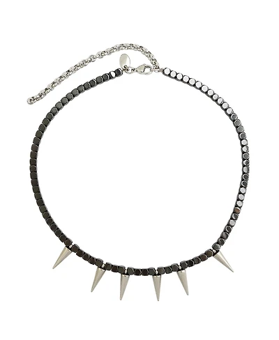 Beaded Spike Necklace / Hematite