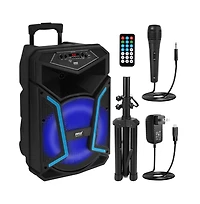 SereneLife 12" Bluetooth Pa Speaker & Mic System with Led Lights, 800W