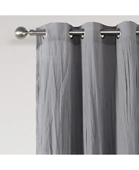 Grommet Broomstick Crush Curtains Pair, 38"X63"
