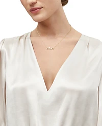 Diamond Mom Heart 18" Pendant Necklace (1/5 ct. t.w.) in 14k Gold-Plated Sterling Silver