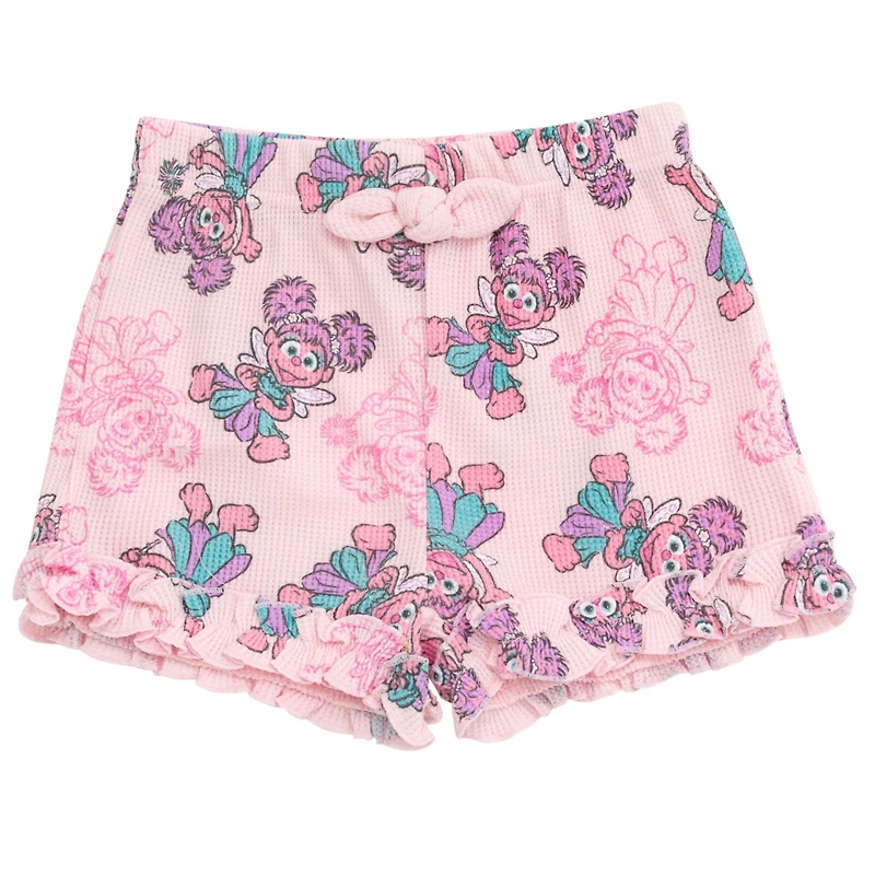 Sesame Street Toddler Girls Abby Cadabby Waffle Knit T-Shirt and Shorts Outfit Set
