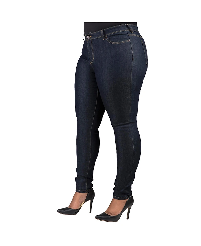 Poetic Justice Plus Size Curvy-Fit Basic 5 Pockets Skinny Jeans Raw 29