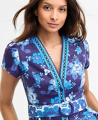 Adrianna by Papell Women's Floral-Print Belted Romper