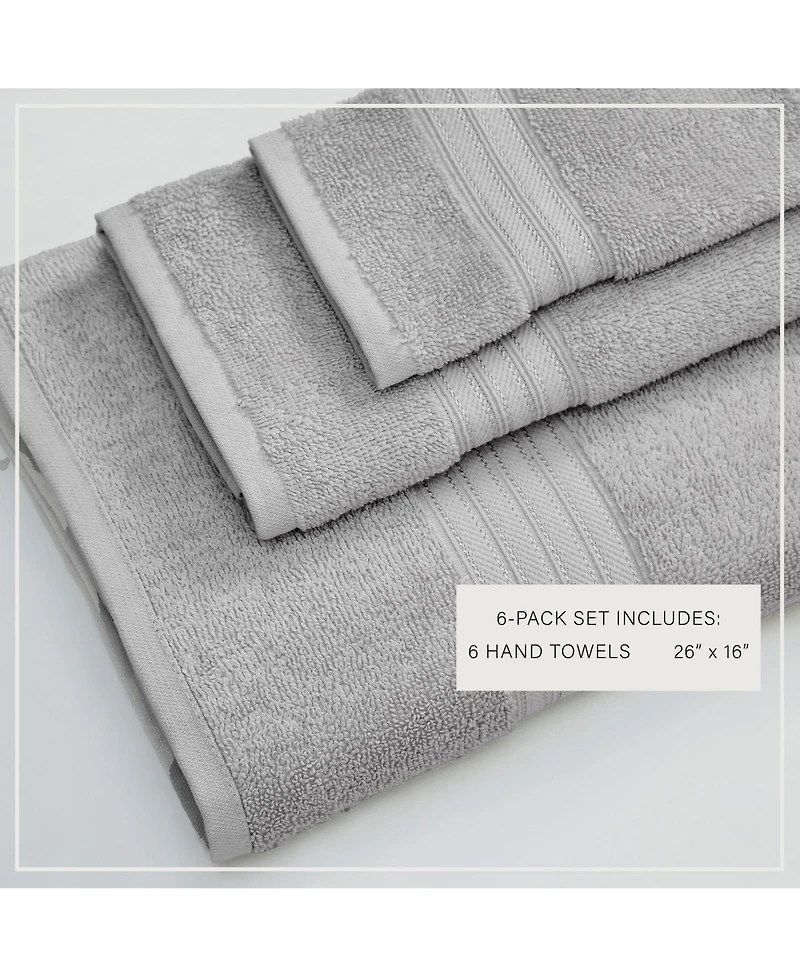 Linery & Co. Quick-Drying Cotton 6-Piece Hand Towel Set