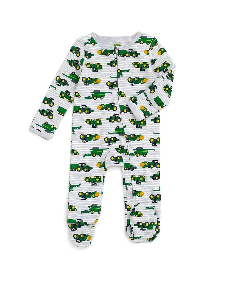 John Deere Baby Boys Ribbed Zip Up Sleep N' Play Coverall