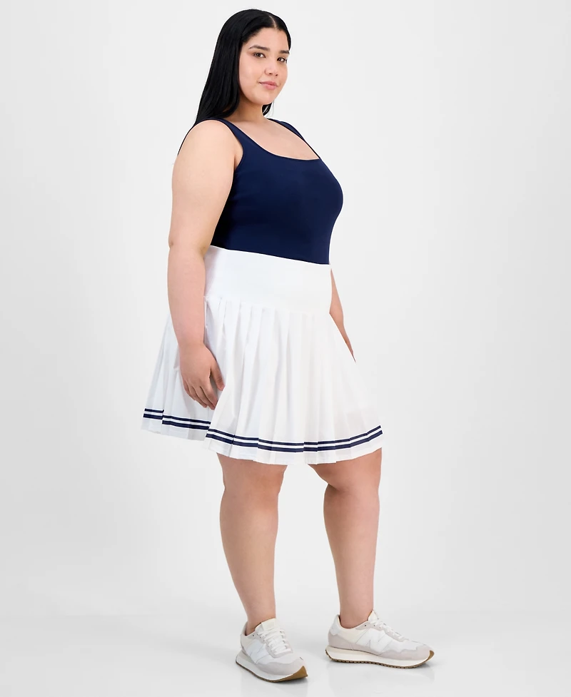 Full Circle Trends Trendy Plus Size Pleated Pull-On Skort