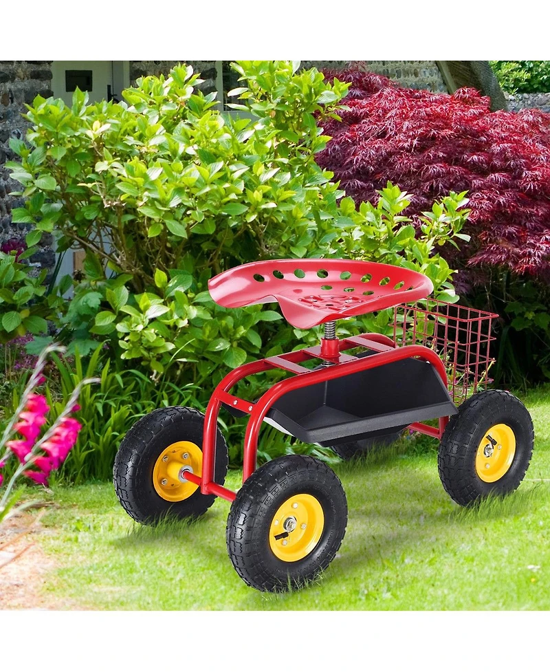 Garden Cart with Heavy Duty Tool Tray