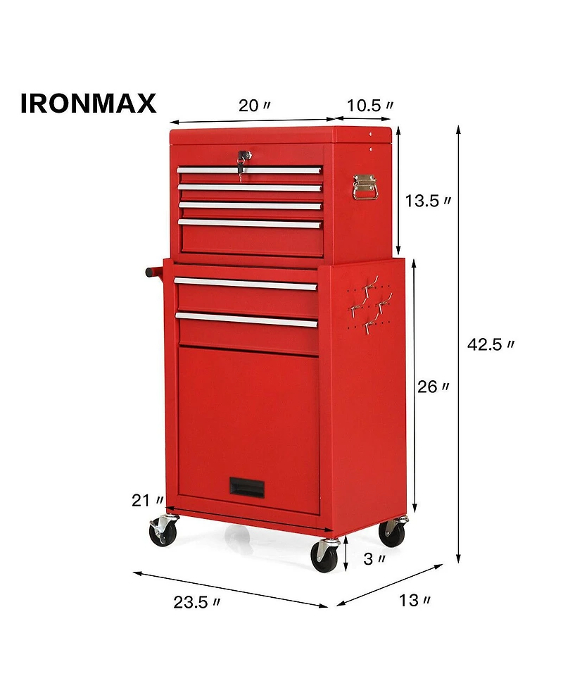 Rolling Cabinet Storage Chest Box Garage Toolbox