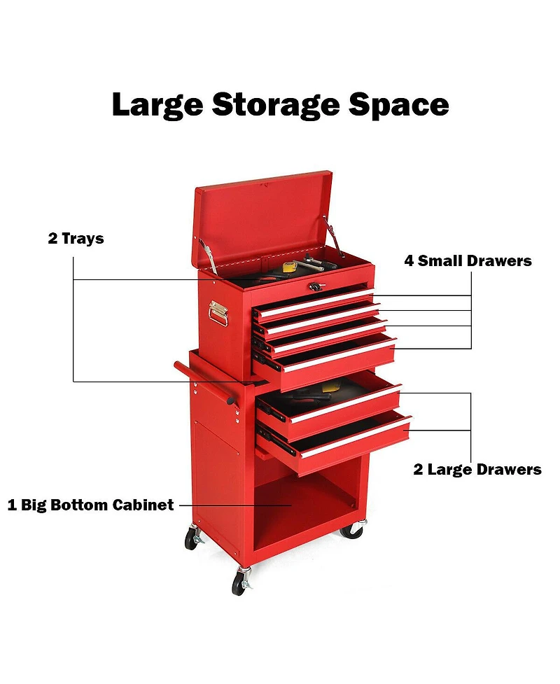 Rolling Cabinet Storage Chest Box Garage Toolbox