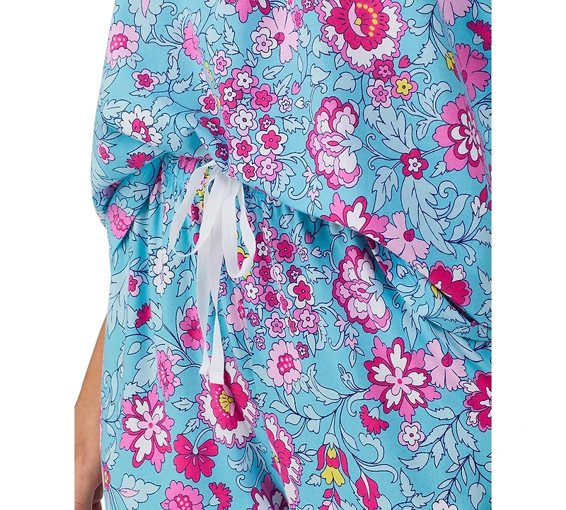 Cuddl Duds Women's Short-Sleeve Cropped Pajama Set