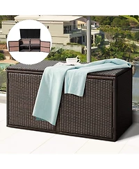 88 Gallon Garden Patio Rattan Storage Container Box