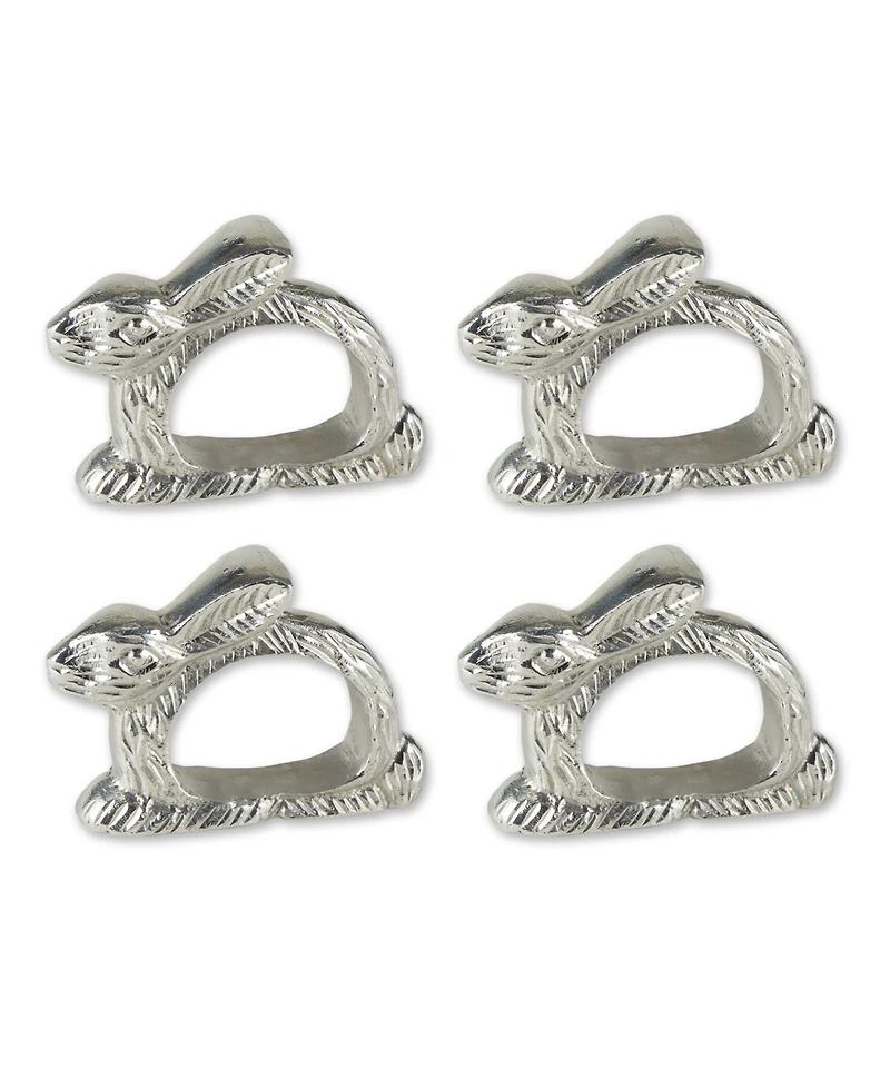 Design Imports Silver Rabbit Napkin Ring, Set of 4
