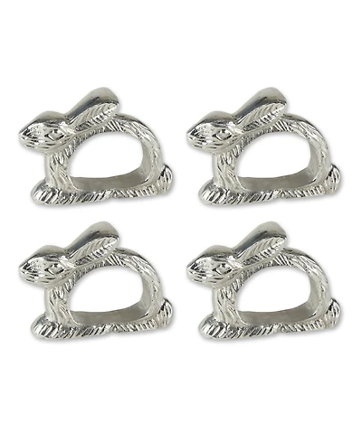 Design Imports Silver Rabbit Napkin Ring, Set of 4