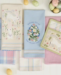 Design Imports Oh Hoppy Day Cotton Dishtowels Set, 18"x28"
