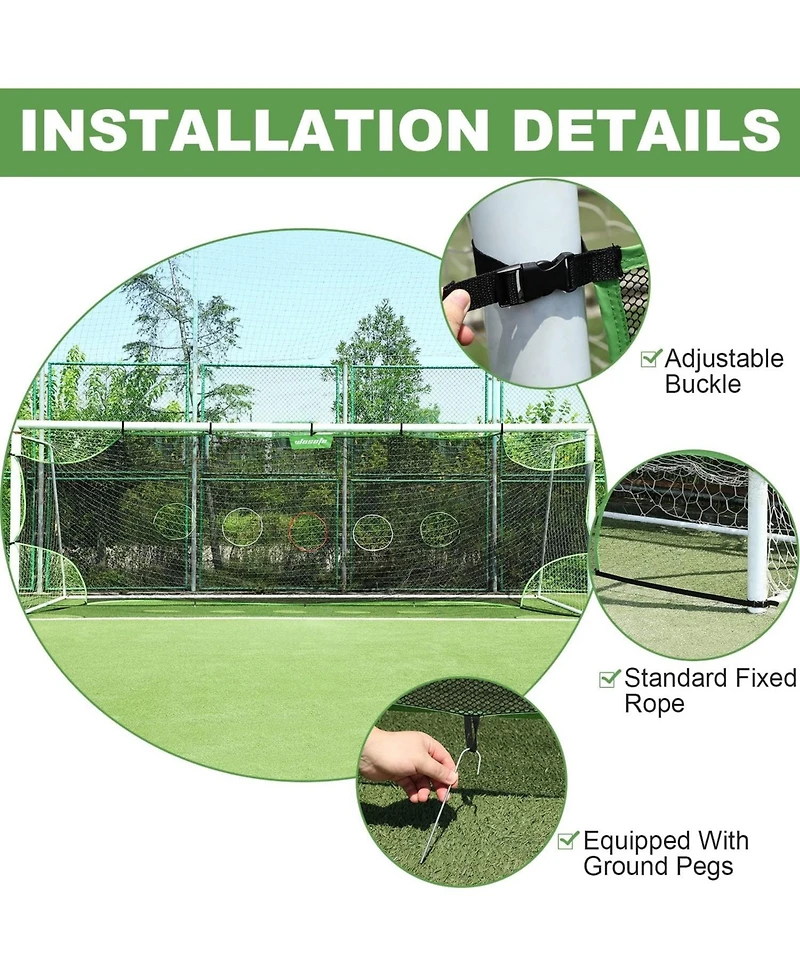 Wosofe Soccer Goal Target Soccer Training Equipment Net with Scoring Zones Improve Kick Practice Shooting and Goalshot Accuracy Training，24FT8F
