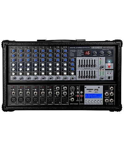 5 Core Audio Mixer 4800W Powered 12 Channel 240V Mixer System Usb MP3 Bluetooth Sd readers Digital Lcd Display