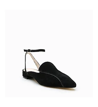 Alterre Women's Black Suede Marilyn Customizable Pointed Loafer Slides