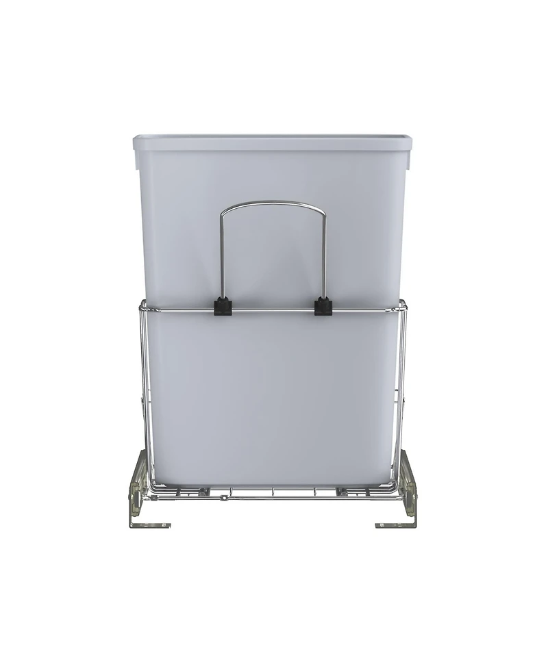 Rev-a-Shelf 32 qt. Universal Waste Container with Rear Basket, Rukd-1432RB-1
