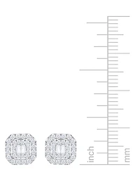 Diamond Round & Baguette Cluster Stud Earrings (1/2 ct. t.w.) 14k White or Yellow Gold