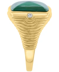 Effy Men's Malachite & Diamond Accent Cushion Textured Ring in 14k Gold