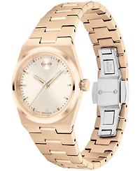 Movado Women's Bold Quest Swiss Quartz Ionic Plated Light Rose Gold Steel Watch, 28mm
