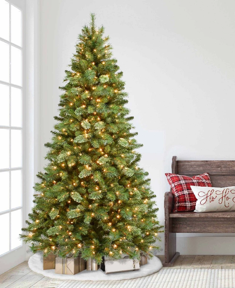 Puleo International 7.5 ft. Pre-Lit Teton Pine Artificial Christmas Tree with 600 Clear Ul listed Lights