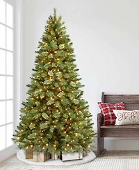 Puleo International 7.5 ft. Pre-Lit Teton Pine Artificial Christmas Tree with 600 Clear Ul listed Lights