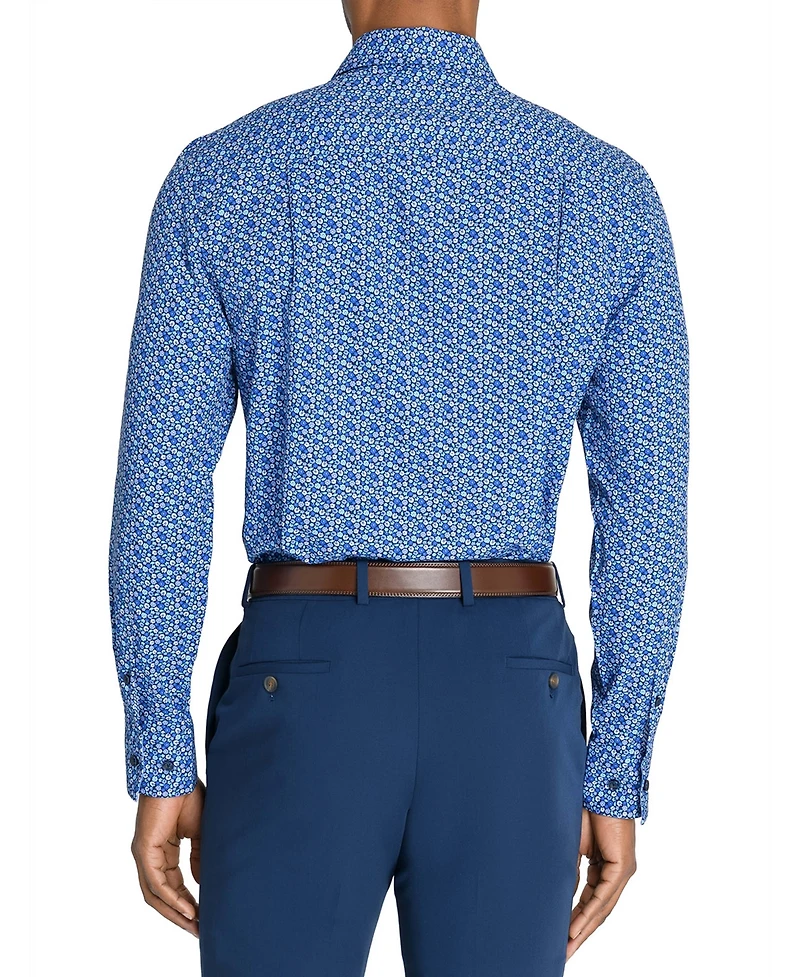 Men's Recycled Slim Fit Floral 4-Way Stretch Performance Dress Shirt
