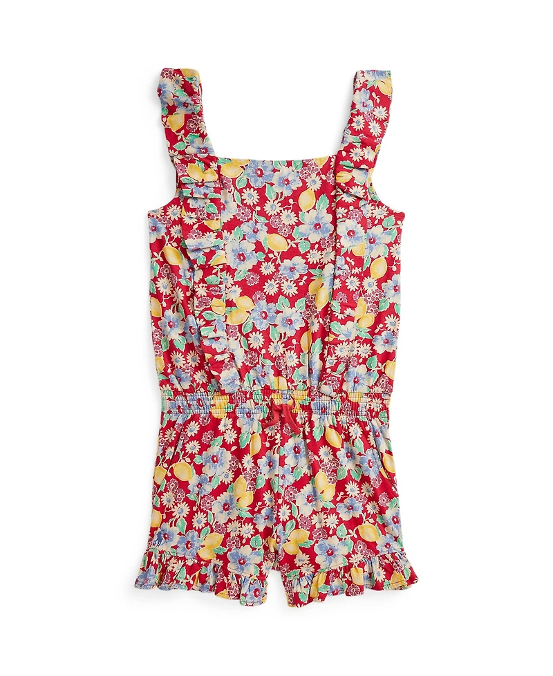 Polo Ralph Lauren Big Girls Floral Ruffled Jersey Romper
