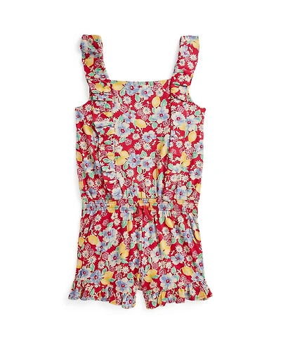 Polo Ralph Lauren Big Girls Floral Ruffled Jersey Romper