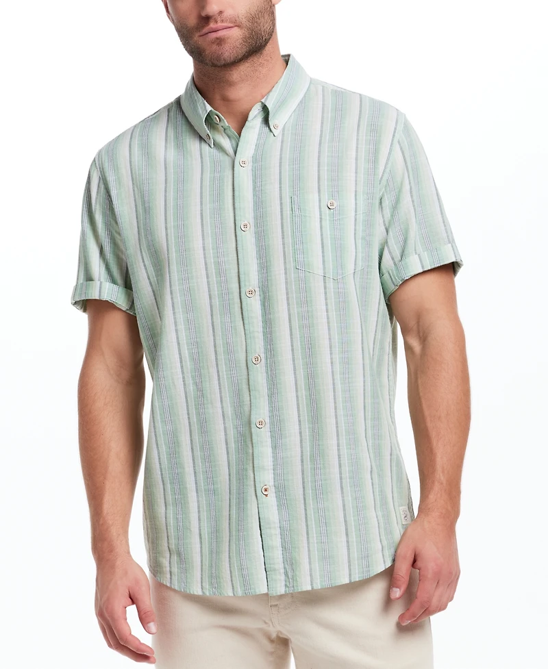 Weatherproof Vintage Men's Regular-Fit Textured Stripe Button-Down Shirt