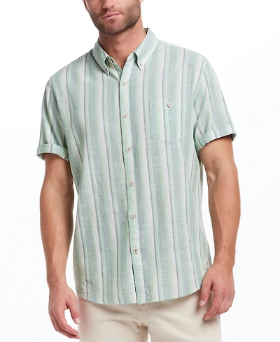 Weatherproof Vintage Men's Regular-Fit Textured Stripe Button-Down Shirt
