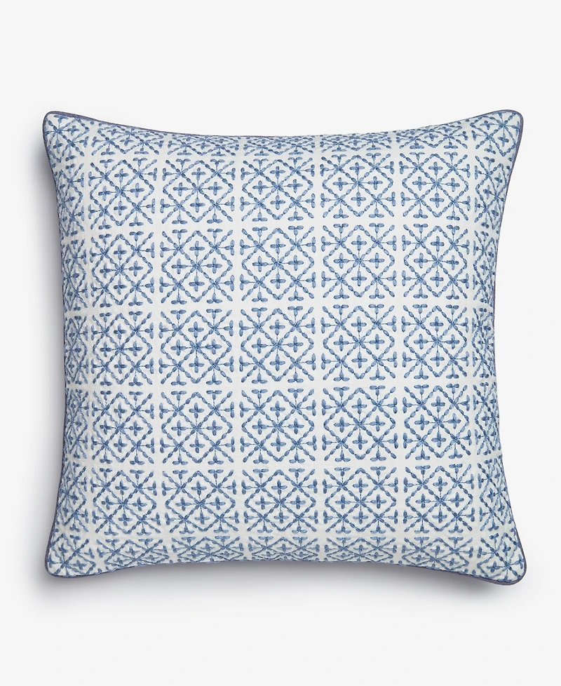 Charter Club Embroidered Tiles Decorative Pillow, 20" x 20", Exclusively at Macy's