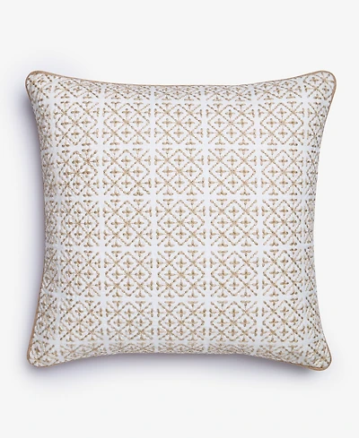 Charter Club Embroidered Tiles Decorative Pillow, 20" x 20", Exclusively at Macy's
