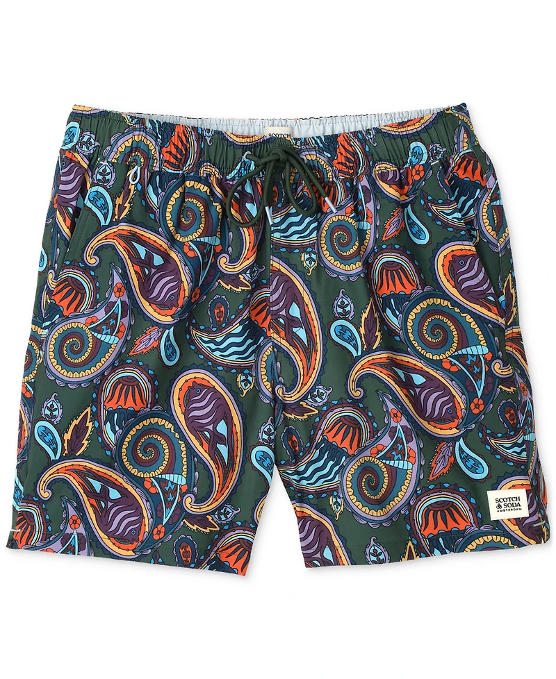 Scotch & Soda Men's Miami Ice Paisley Swim Trunks