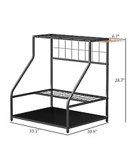 Outsunny Garden Tool Organizer for Garage, 3 Tier Yard Tool Holder,