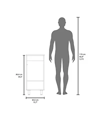 Yorkana Bathroom Vanity, 1 Door, 4 Legs, White