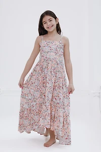 Harry Potter Girls Hedwig Square Neck Smocked Cami Maxi Dress
