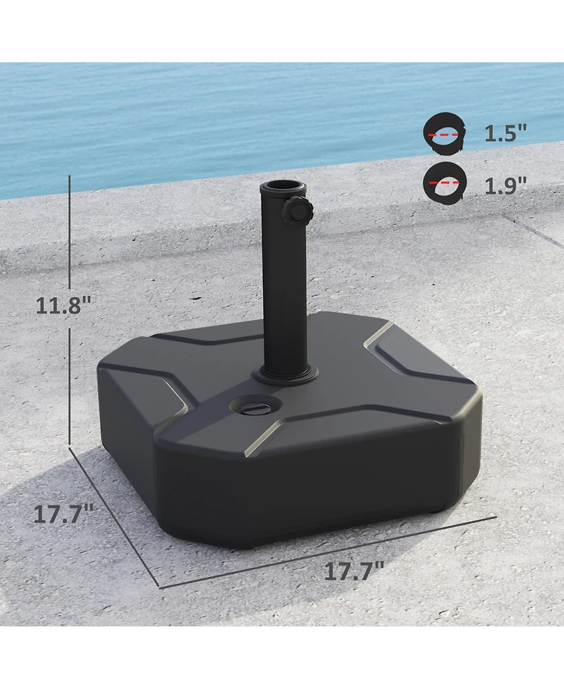 Outsunny Square Patio Umbrella Base Holder, Outdoor Sd,
