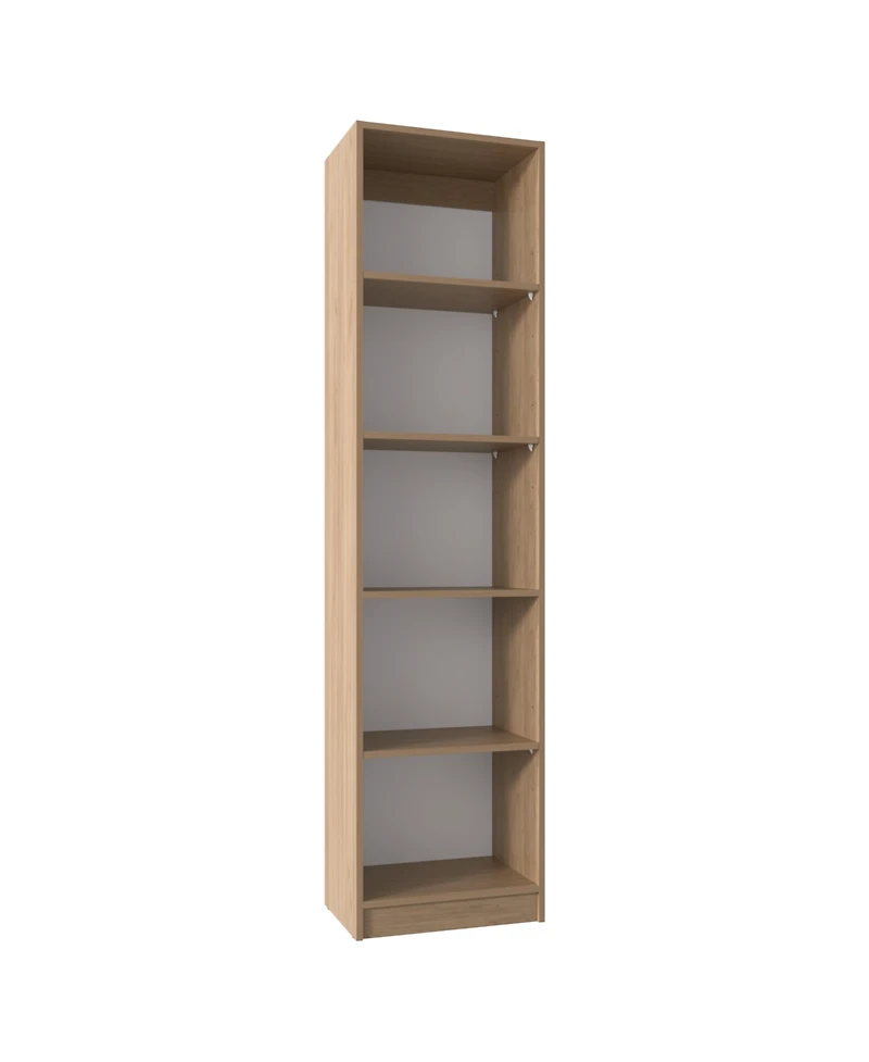 Vinton Xs Bookcase Compact Bookshelf with Multiple Shelves, Natural Oak / White