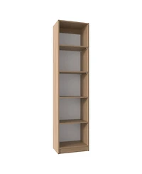 Vinton Xs Bookcase Compact Bookshelf with Multiple Shelves, Natural Oak / White