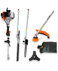 4 in 1 Multi-Functional Trimming Tool, 56CC 2-Cycle Garden Tool System with Gas Pole Saw, Hedge Trimmer, Grass Trimmer, and Brush Cutter Epa Compliant