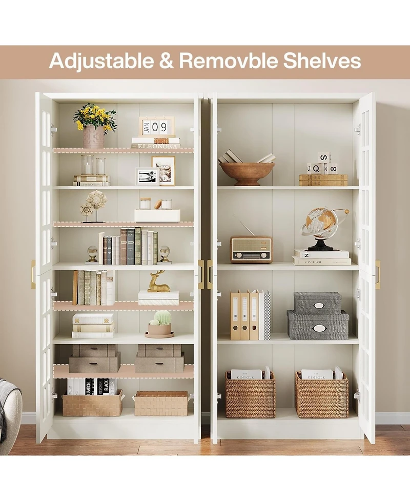 Tribesigns 71" Tall Storage Cabinet with Doors, Kitchen Pantry Cabinet with Adjustable Shelves, Kitchen Cupboard Food Pantry Floor Storage Cabinet for
