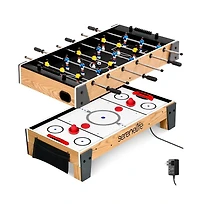 SereneLife 38” Table Top Air Hockey & 40” Foosball Set - 2-in-1 Swivel Game Table