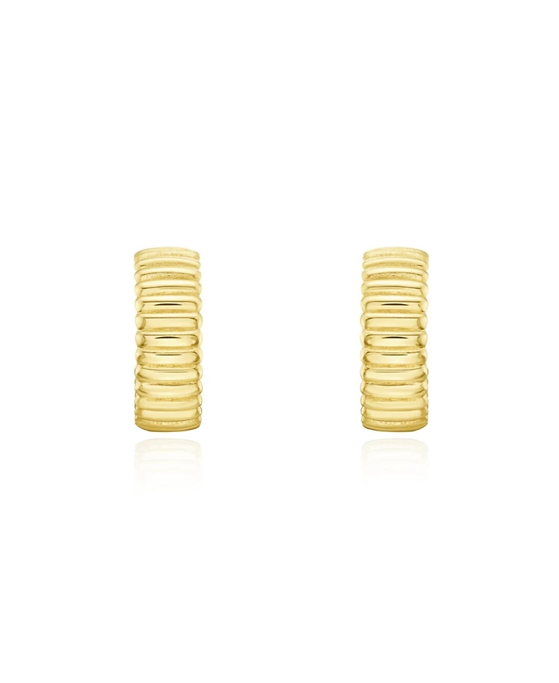 The Lovery Fluted Gold C-Hoop Earrings 14K Gold
