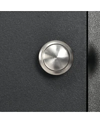 Tall Bathroom Corner Cabinet, Freestanding Storage Cabinet with Doors and Adjustable Shelves, Mdf Board, Black