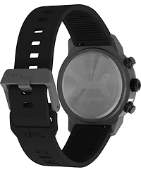 Timex Men's Chronograph Black Silicone Watch, 44mm