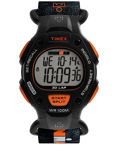 Timex Men's Quartz Digital Black Leather Watch