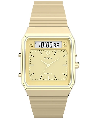 Timex Men's Quartz Analog Digital Gold-Tone Stainless Steel Watch, 33mm